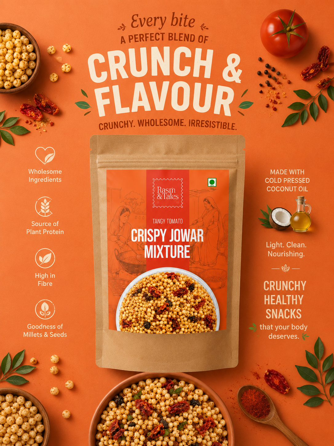 Tangy Tomato Crispy Jowar Mixture