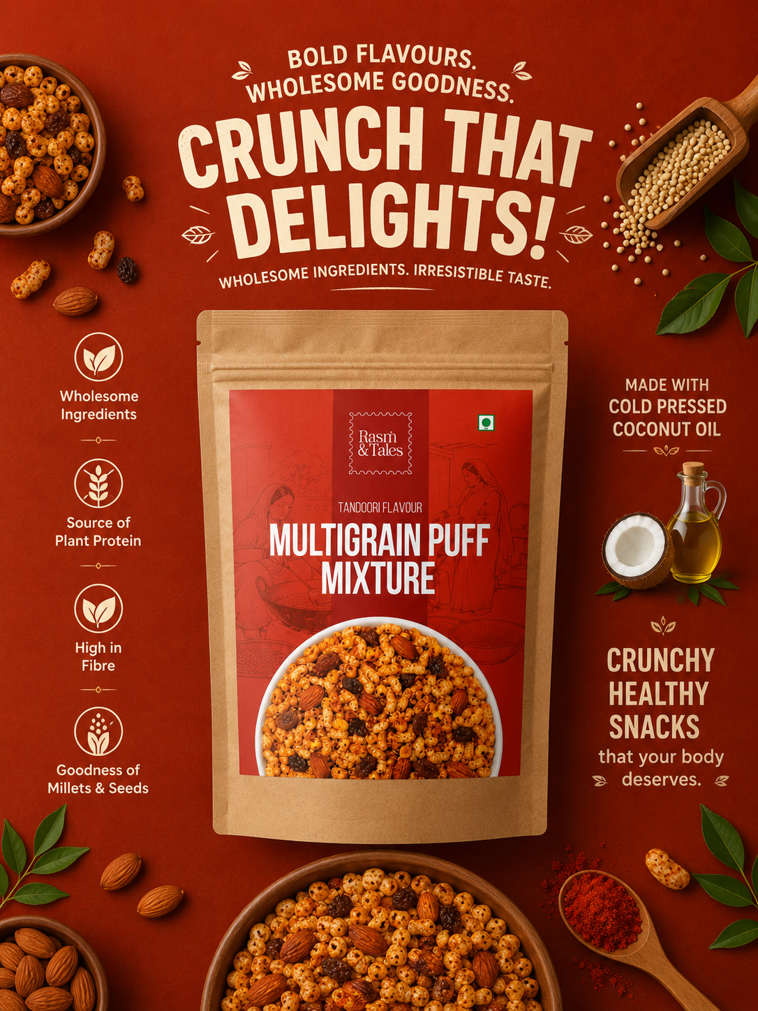 Tandoori Flavour Multigrain Puff Mixture