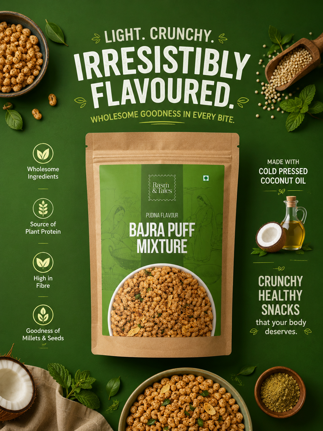 Pudina Bajra Puff Mixture